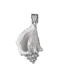 Clevereves 14K White Gold Pendant 3-D Enamel Conch Shell 10.2 - Gram(s)