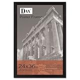 DAX Black Wood Poster Frame W/Unbreakable Plastic Window Wide Profile 24 X  ....