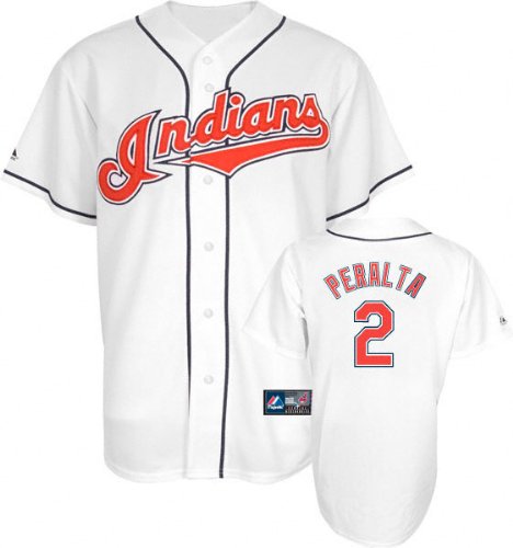 Jhonny Peralta Jersey: Adult 2010 Majestic Home White Replica #2 Cleveland Indians Jersey