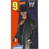 WWE Wrestling - Age 9 Birthday Card With Badge - 9th