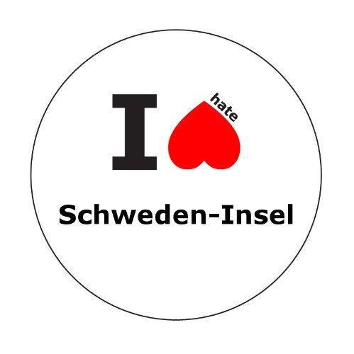 I hate Schweden-Insel Aufkleber - 6cm