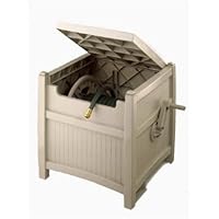 Suncast 100-Foot Capacity Garden Hose Reel Hideaway with Hose Guide, Taupe PHT100