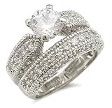 Antique Inspired Pave CZ Wedding Set