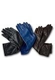 Long Ruched Leather Gloves