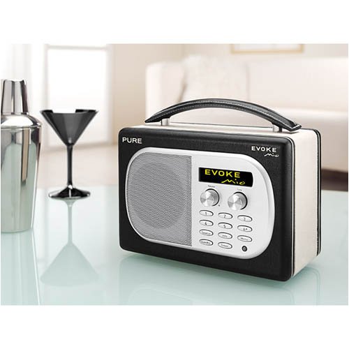 Childrens Toyshop  Electronics : PURE EVOKE MIO MIDNIGHT 50'S STYLE DAB RADIO WITH BUILT-IN CHARGEPAK