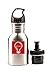 Stainless Steel Kids Water Bottle-2 BOTTLE CAPS-12oz-BPA free water bottle for children- LEAK PROOF- Odor free stainless steel kids water bottle- Easy to Grab-Best for School&Sports