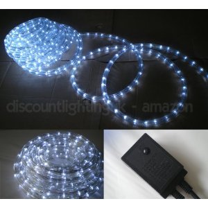 WHITE LED OUTDOOR ROPE LIGHT WITH 8 FUNCTIONS