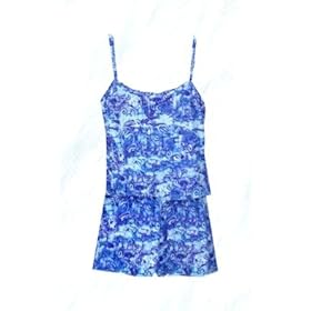 It Figures! Hip Hider Collection Watercolor Print Skortini (Tank and Shorts) Swimsuit RETAIL VALUE $95