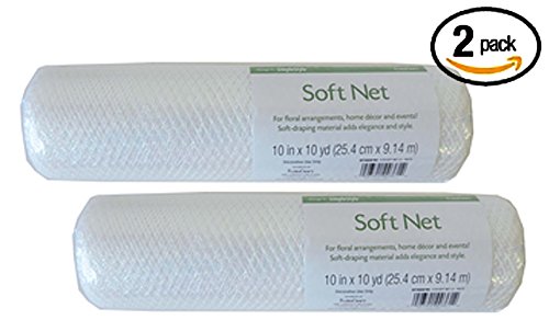 2 Pack White FloraCraft® 10 inch X 10 Yards Decorative Mesh Soft Net Rainbow Metallic Strands