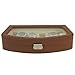 Tech Swiss TS563BRN Watch Box Storage Case For 6 Watches Brown Leather Lock