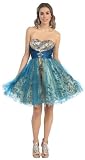 Strapless Cocktail Party Junior Prom Dress #863 (8, Teal) Strapless Cocktail Party Junior Prom Dress #863 (8, Teal)