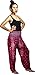 LOFBAZ Harem Pants for Women Yoga Boho Hippie Clothing Womens Palazzo Bohemian Pajama Beach Indian Gypsy Genie Clothes Peacock Burgundy M