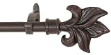 Window Curtain Rod / Drapery Rod 28 Inch - 48 Inch Freschia Brug/blk