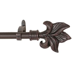 Window Curtain Rod Drapery Rod 28 Inch - 48 Inch Freschia Brug blk by Backyard Bargain LLC