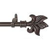Window Curtain Rod / Drapery Rod 28 Inch - 48 Inch Freschia Brug/blk
