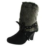 NAUGHTY MONKEY D Lux 2 Faux Fur Wedge Womens Boots