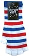 RED WHITE AND BLUE STRIPED FINGERLESS KNIT GLOVES