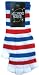 RED WHITE AND BLUE STRIPED FINGERLESS KNIT GLOVES