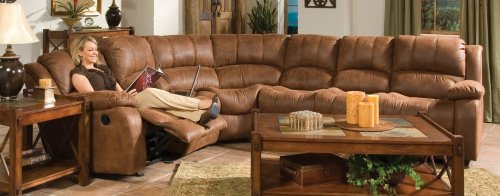 Sectional Sofa in Medium Brown Microfiber - Coaster