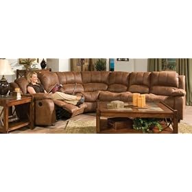 Sectional Sofa in Medium Brown Microfiber - Coaster by Coaster