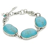 Lucky Brand Palomino Silver-Tone Turquoise Set Ston