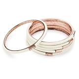Beyond Rings White Leather Bracelet Set Of 6