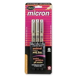 SUKURA MICRON 3 PEN BLACK SET PIGMA MICRON SET PEN 01,03,05