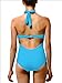 Halter Monokini Pin Up Swimsuits for Women Cute One Piece Bathing Suits Swimwear with Ruffles