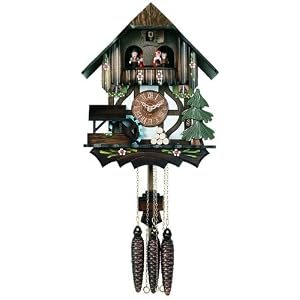 Musical Cuckoo Clock with Moving Waterwheel Tree Design