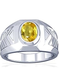 Platinum Oval Cut Yellow Sapphire Solitaire Ring