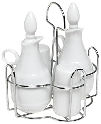 5-Piece Oil, Vinegar, Salt & Pepper Set with Rack