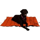 Adventure Mat Dog Bed by Kakadu Pet, Large, 41 1/2" x 35 1/2", Mandarin & Midnight (Orange & Black)