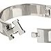 Xinhongbo Women's Stylish 316l Stainless Steel Anti-allergic H-shaped Buckle Bracelet Bangle - Silver + White