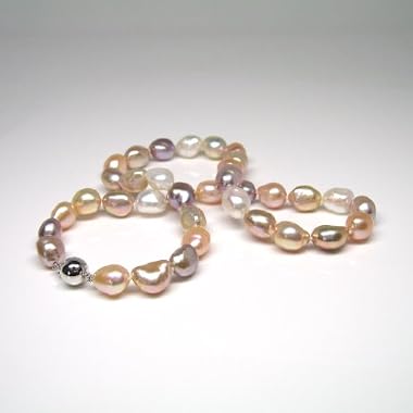 HinsonGayle AAA Ultra-Orient Metallic Free-Form Baroque Cultured Pearl Necklace (14K White Gold)