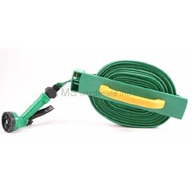 50 foot Flat Hose with Reel & Nozzle - Garden Hose Kit