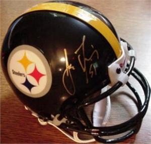 James Farrior Autographed/Hand Signed Pittsburgh Steelers Football Mini Helmet