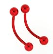 Anodized Red Titanium Eyebrow - 16g - 11mm x 4mm Bar (Sold as Pair)