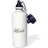 InspirationzStore His and Hers gifts - Bride with red love heart part of a bride and groom set - wedding marriage married hen bachelorette - 21 oz Sports Water Bottle (wb_112863_1)