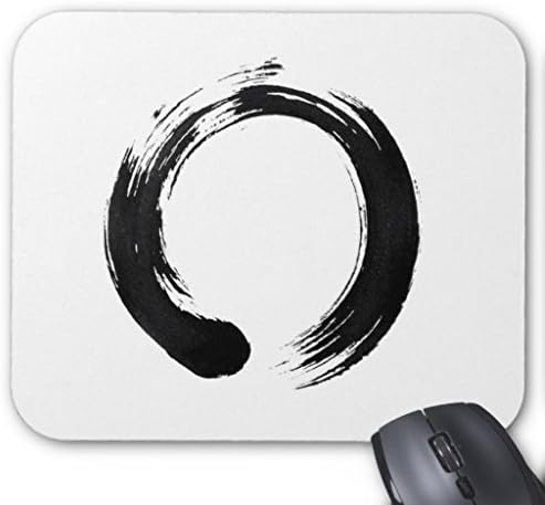 Pentys Enso Circle White Rectangle Non-slip Rubber Mouse Pad 9"x 7"