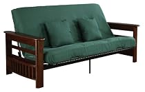 Serta Willow Athens Full Futon Set with Pillows, Espresso/Hunter