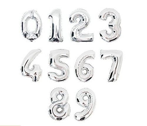30 Inch Silver Helium Foil balloons Number 0