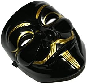 Rellecona V for Vendetta Mask Guy Fawkes Anonymous fancy Cosplay costume (BLACK)