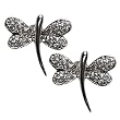 Sterling Silver with White Cubic Zirconia Dragonfly Earrings .925 Stamp Hypoallergenic