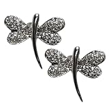 Sterling Silver with White Cubic Zirconia Dragonfly Earrings .925 Stamp Hypoallergenic