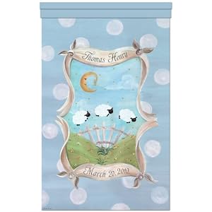 Count the Sheep Sleep Personalized Wall Hanging in Sky Blue