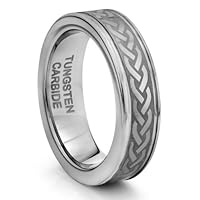 6MM Tungsten Carbide Silver Celtic Knot Wedding Band Ring (Available Sizes 4-11 Including Half Sizes) (4)