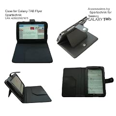 Ledertasche f�r Galaxy Tab (7 Zoll Display) mit St�nder: Leather Case Tasche f�r Samsung Galaxy Tab Tablet PC Galaxy Tab P1000 Tablet PC Smartphone Tab zum Aufklappen, schwarz