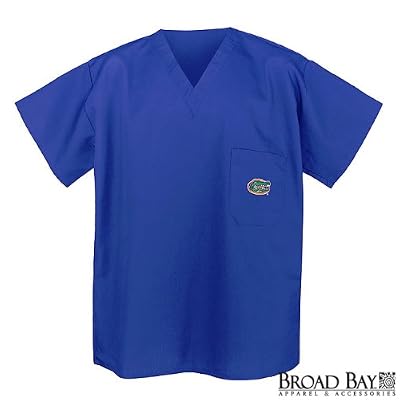 Florida Gators Scrubs Top Shirt- University of Florida For HIM or HER -Officially Licensed NCAA College Logo Apparel For HIM or HER SEARCH BROAD BAY SCRUB FOR OTHER College Logo Apparel Unique GIFT Ideas for Man Men Woman Women Ladies Nurses