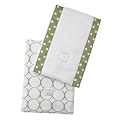 SwaddleDesigns Baby Burpies 2-pc. Set - Sage Mod Circles