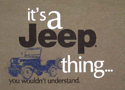 Jeep Tshirt Its a Jeep Thing logo Olive Large